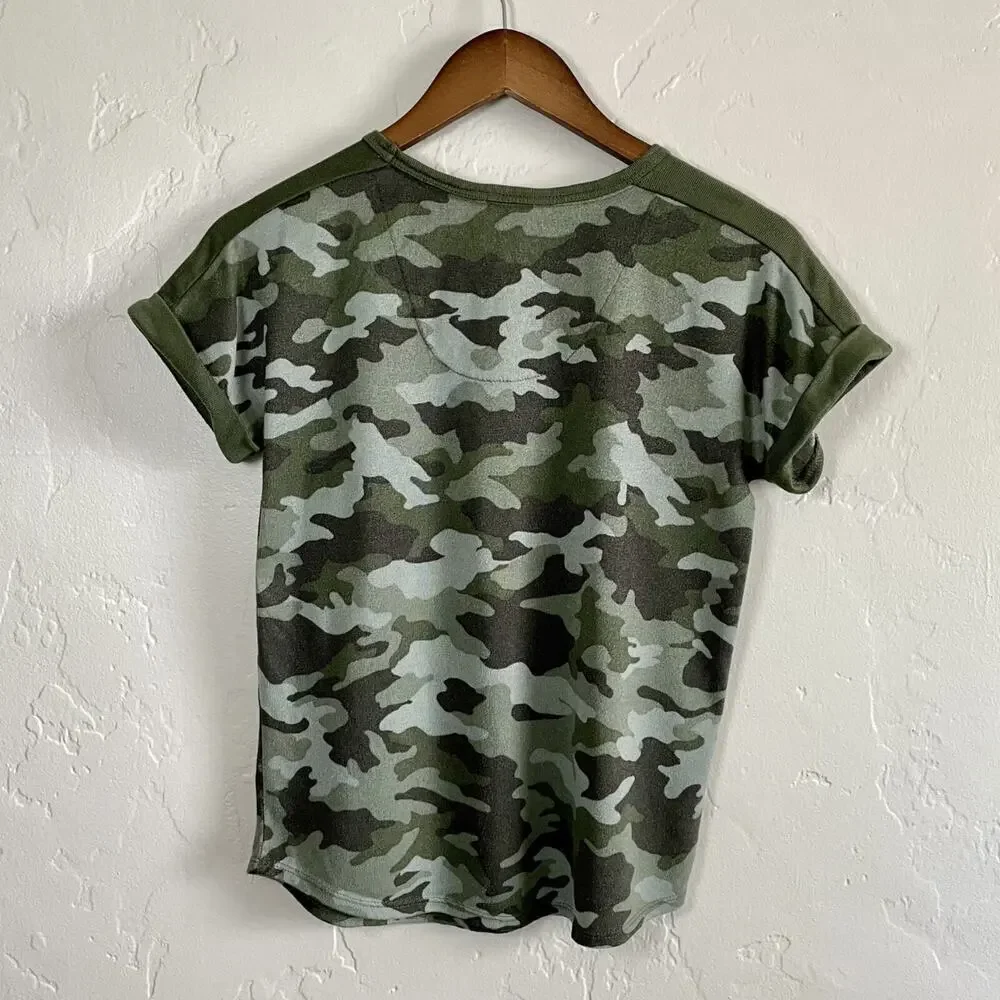 Lucky Brand Size XS T-Shirt - Green Camo Short Sleeve Summer Trendy - Picture 7 of 7